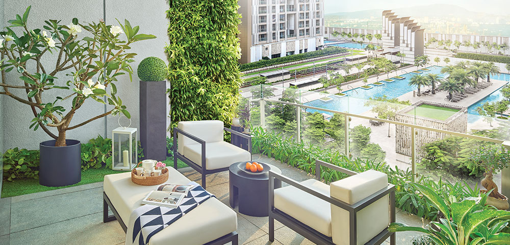 Lodha NCP Wadala open spaces - Lodha Lumis Wadala garden views